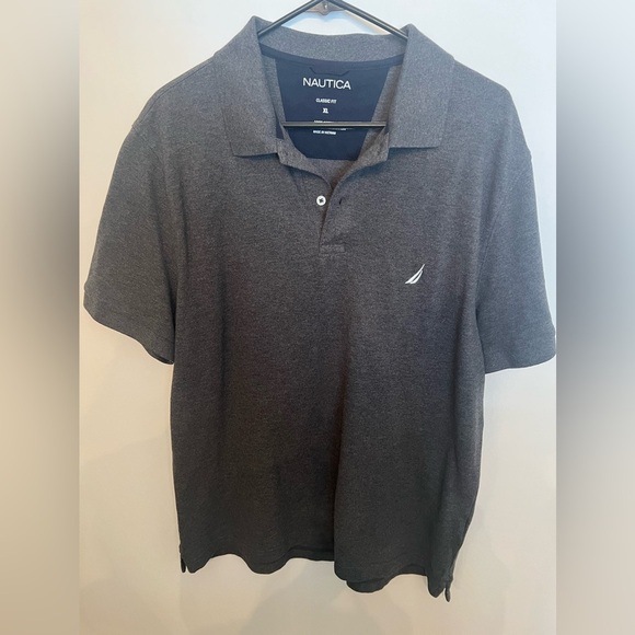 NAUTICA CLASSIC FIT DECK POLO. SIZE XL SHORT SLEEVE GRAY MENS SHIRT - Picture 8 of 10